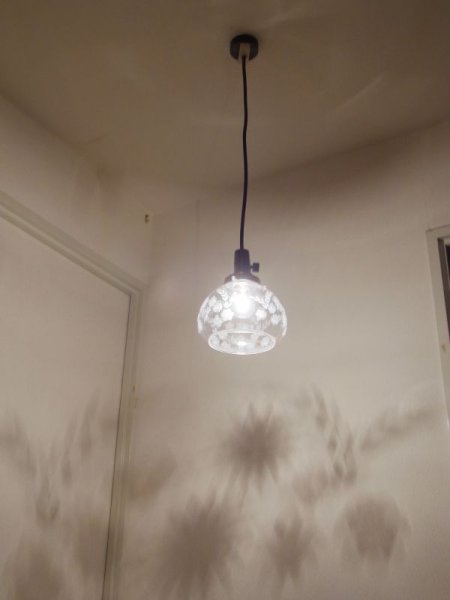 画像3: 盛り花切子ボンボリ型ペンダントライト クリア (3)