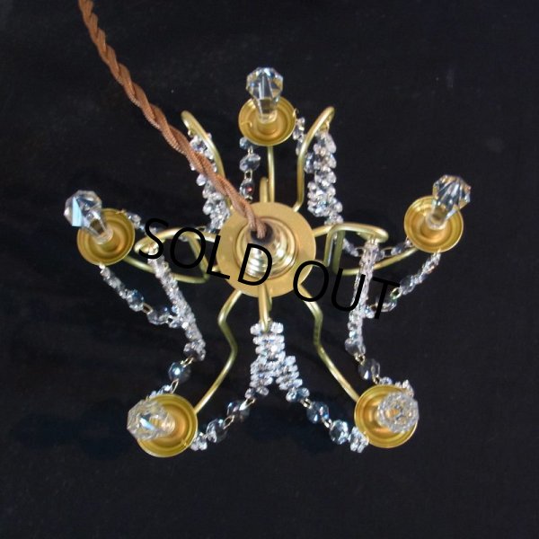 画像2: クリスタルビーズシャンデリア5シルバー色 (2)