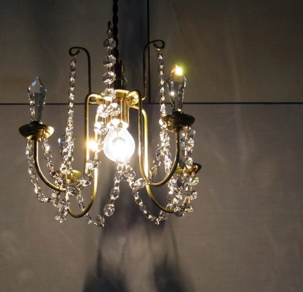 画像6: クリスタルビーズシャンデリア4金色 (6)