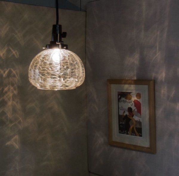 画像3: かぼちゃ型ペンダントライト ヒビクリア (3)