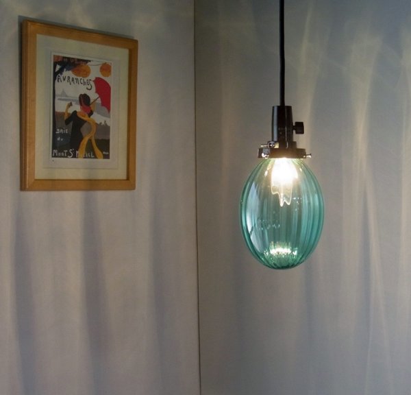 画像3: タマゴ型ペンダントライト　グリーンモール (3)