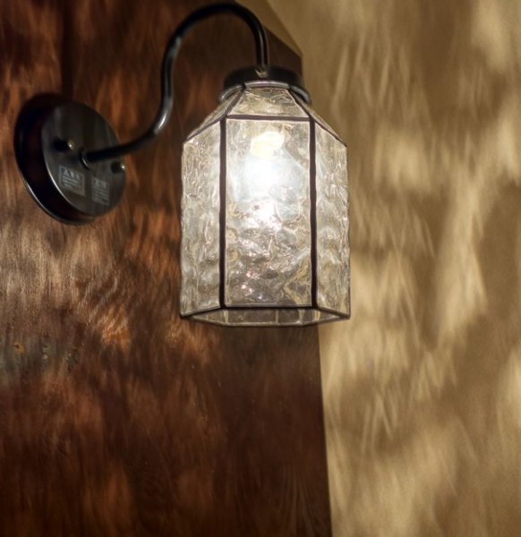 画像3: ステンドグラス六角A　ブラケットライト　クリア (3)