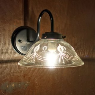 ガラスシェードライト レトロ シンプル 照明 切子入り 乳白 色ガラス