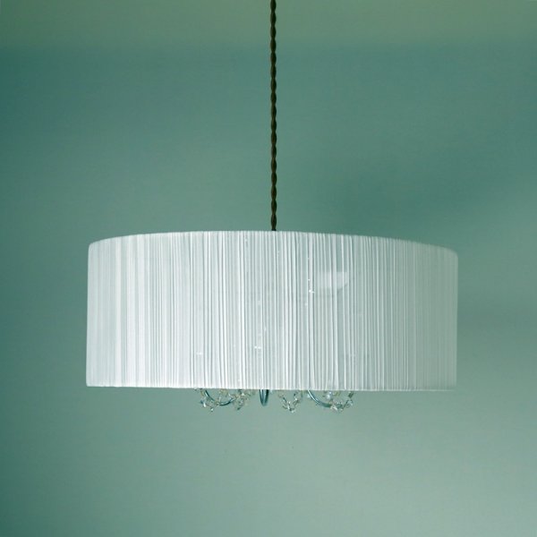 画像6: 布プリーツシェードつき　シャンデリアペンダントライトN (6)