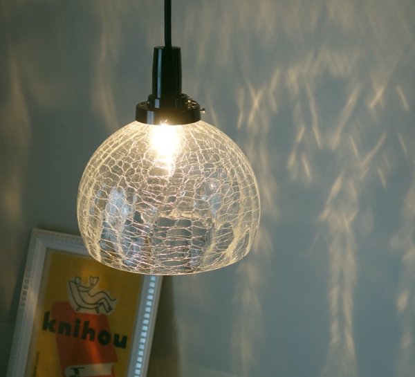 画像4: 鉢型ペンダントライト3913　クリアヒビ (4)