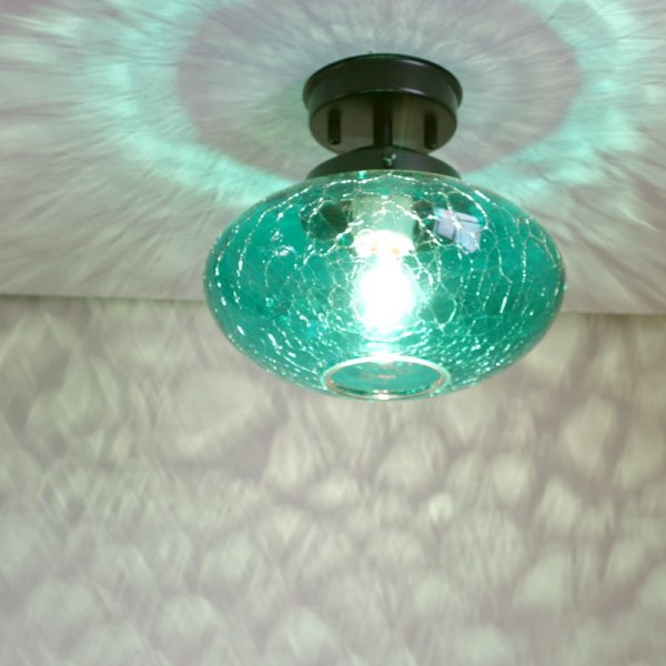 画像2: ミカン型 直付ライト ヒビグリーン (2)