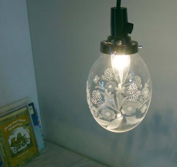 画像8: 盛花切子タマゴ型ペンダントライト (8)