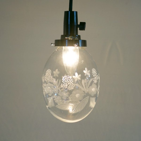 画像3: 盛花切子タマゴ型ペンダントライト (3)