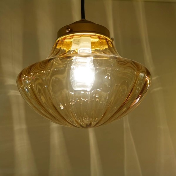 画像6: イチョウ型ペンダントライトアンバーモール (6)