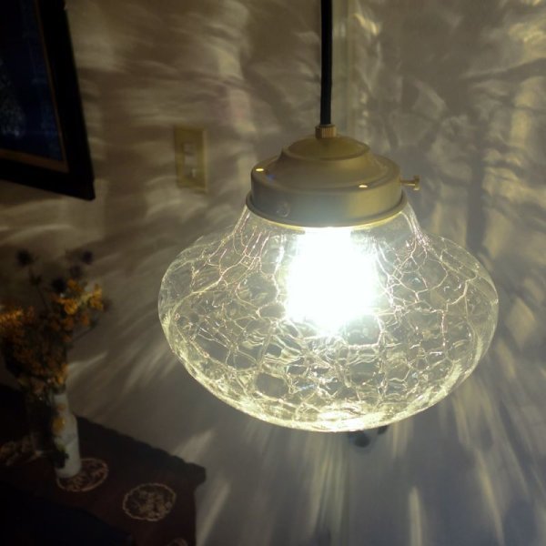 画像4: イチョウ型ペンダントライトヒビクリア (4)