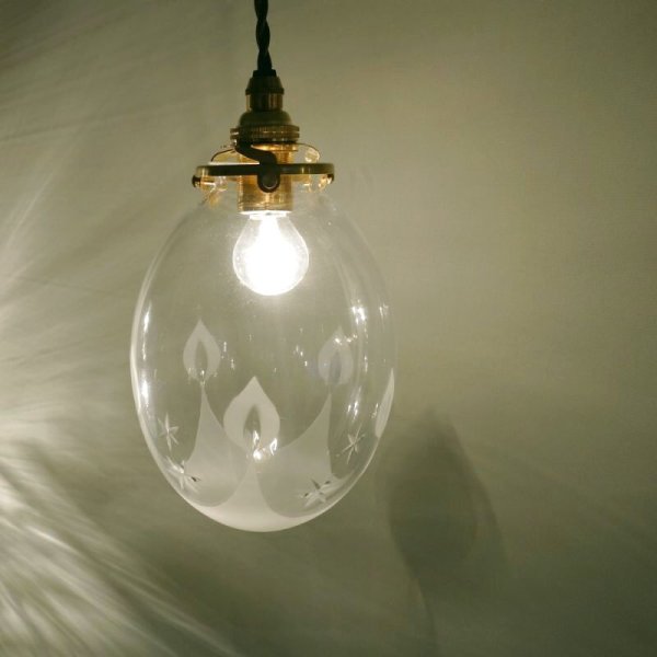 画像2: キャンドル切子Fタマゴ型ペンダントライト　 (2)