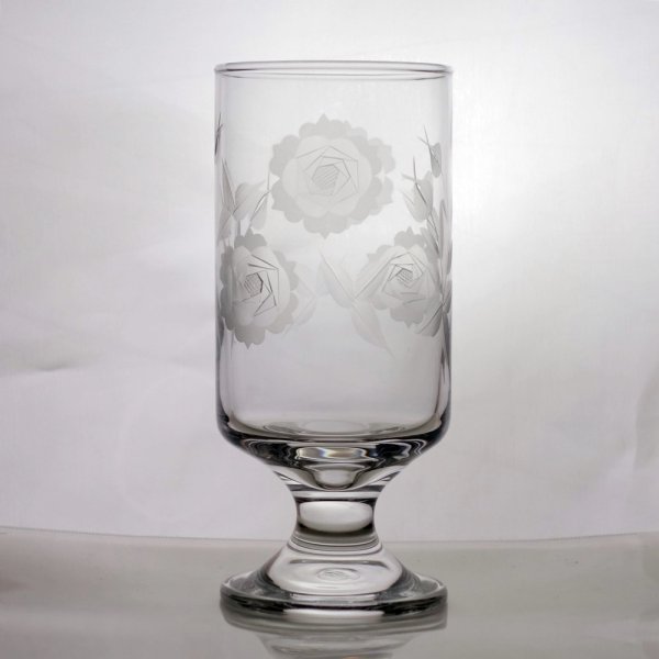 画像2: バラ柄 切子ゴブレット (2)