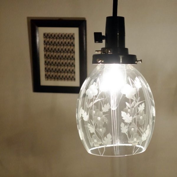 画像4: 花切子ナツメ型ペンダントライト クリアk (4)