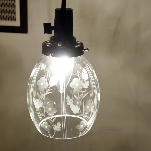 画像3: 花切子ナツメ型ペンダントライト クリアk (3)