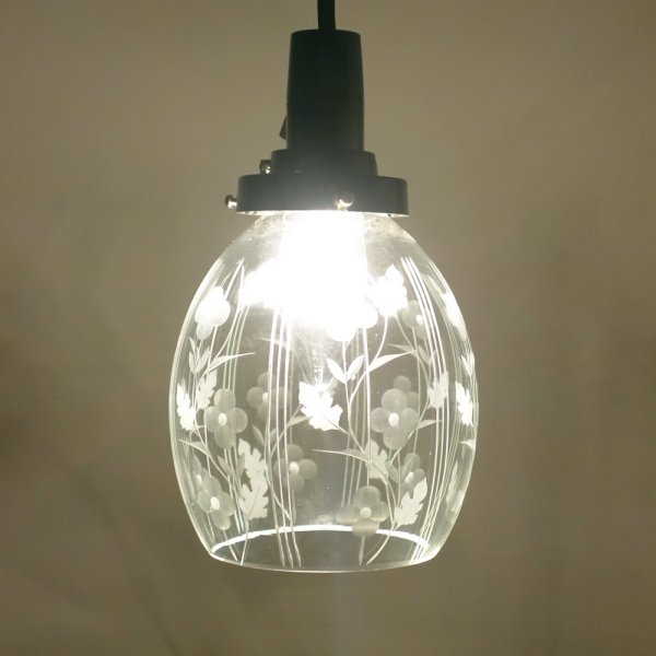 画像2: 花切子ナツメ型ペンダントライト クリアk (2)