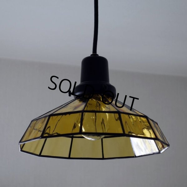画像9: ステンドグラス　ペンダントライト　マッシュルーム アンバー (9)