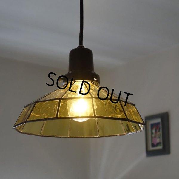 画像2: ステンドグラス　ペンダントライト　マッシュルーム アンバー (2)