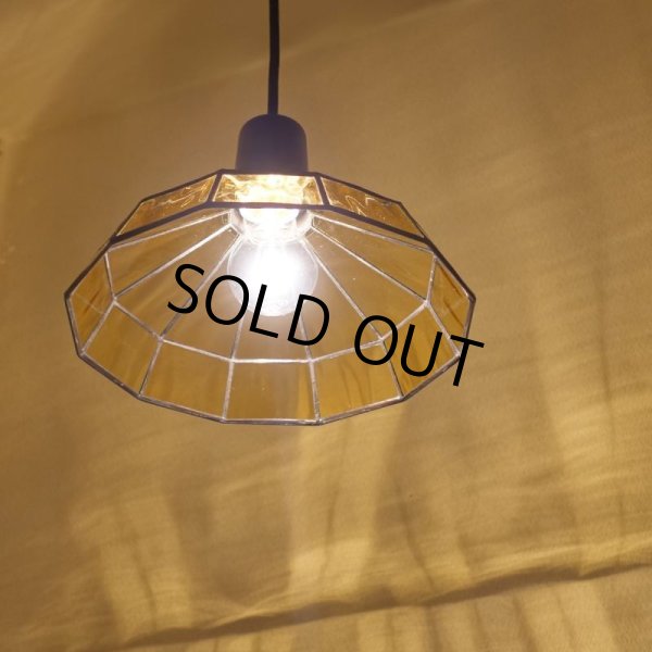 画像7: ステンドグラス　ペンダントライト　マッシュルーム アンバー (7)