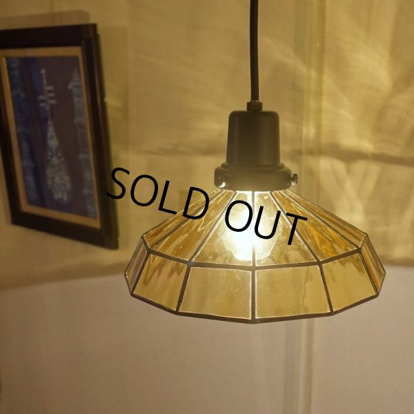 画像6: ステンドグラス　ペンダントライト　マッシュルーム アンバー (6)