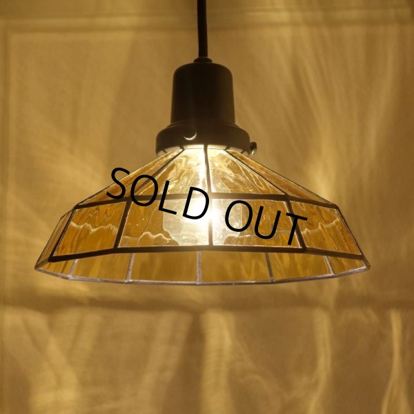 画像4: ステンドグラス　ペンダントライト　マッシュルーム アンバー (4)