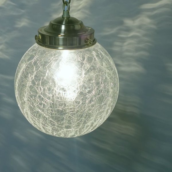 画像2: チェーン吊金色器具　丸型200ペンダントライト　ヒビクリア (2)