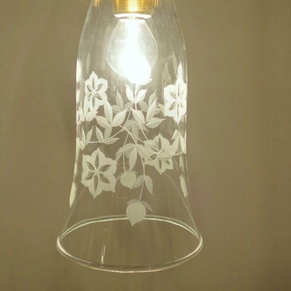 画像3: キキョウ切子　ラッパ型ペンダントライト　クリア (3)