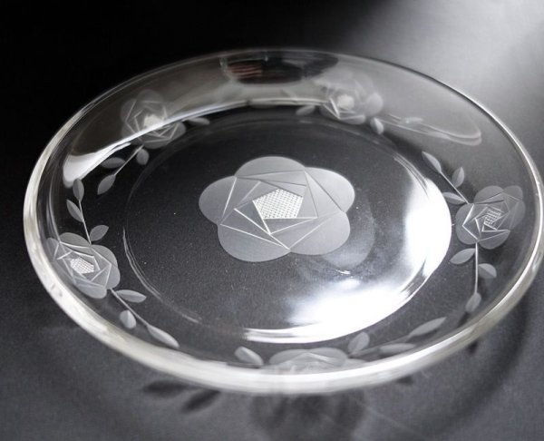 画像2: バラ切子　デザート皿 (2)