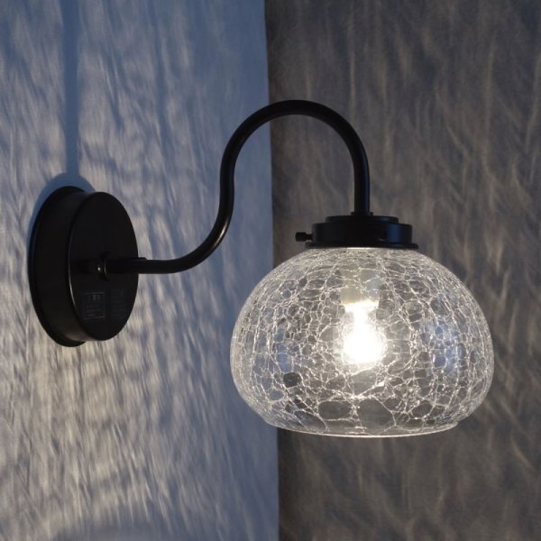 画像4: ボンボリ型 ブラケットライト クリアヒビ (4)