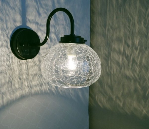 画像7: ボンボリ型 ブラケットライト クリアヒビ (7)