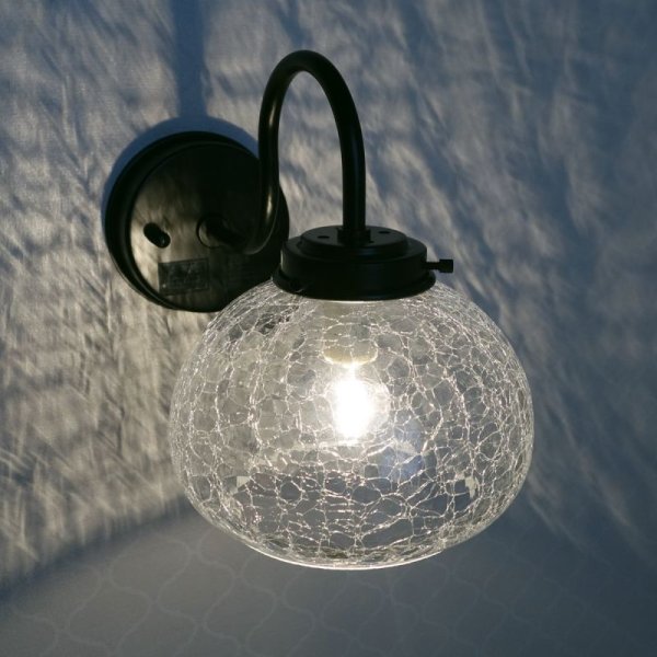 画像6: ボンボリ型 ブラケットライト クリアヒビ (6)