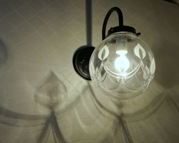 画像2: キャンドル切子　丸型138　ブラケットライト　クリア (2)