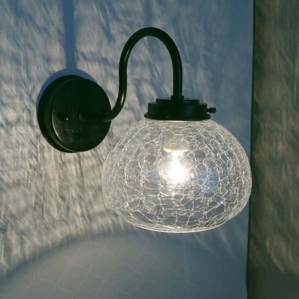 画像2: ボンボリ型 ブラケットライト クリアヒビ (2)