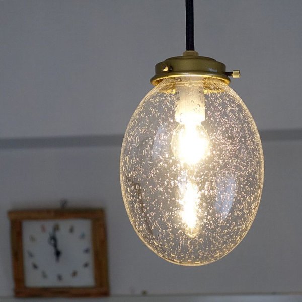 画像3: タマゴ型ペンダントライト 泡クリア (3)