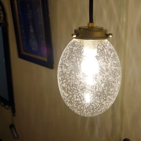 画像4: タマゴ型ペンダントライト 泡クリア (4)