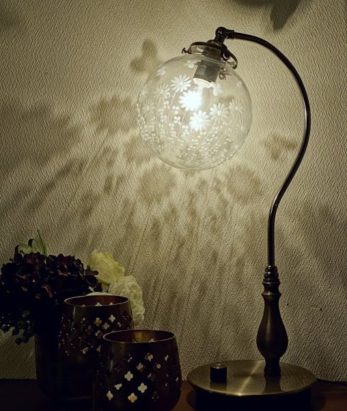 画像2: ポンポン花切子 丸型138スタンドライト　クリア (2)