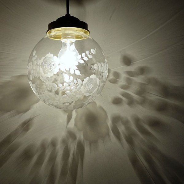 画像2: バラ切子ペンダントライト200 (2)