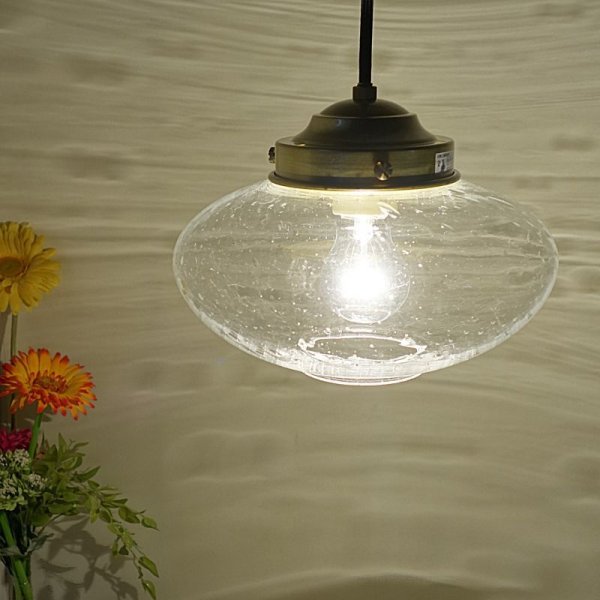 画像2: ミカン型ペンダントライト 泡クリア (2)