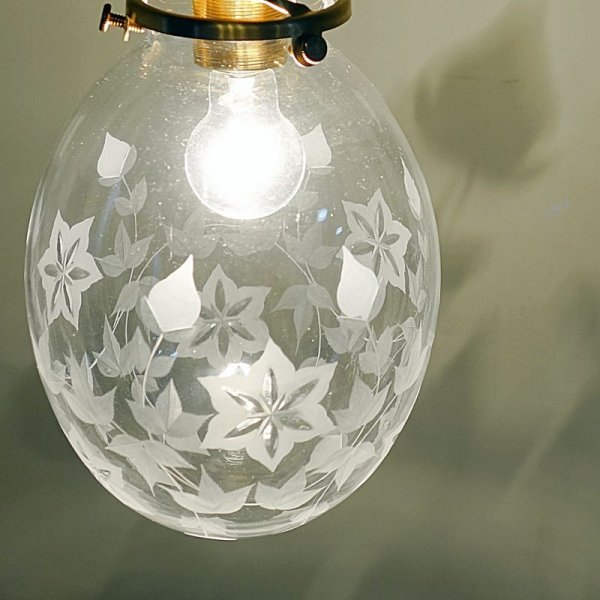 画像4: キキョウ切子タマゴ型ペンダントライト  (4)