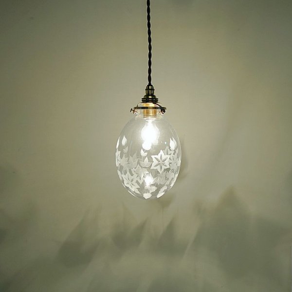 画像5: キキョウ切子タマゴ型ペンダントライト  (5)