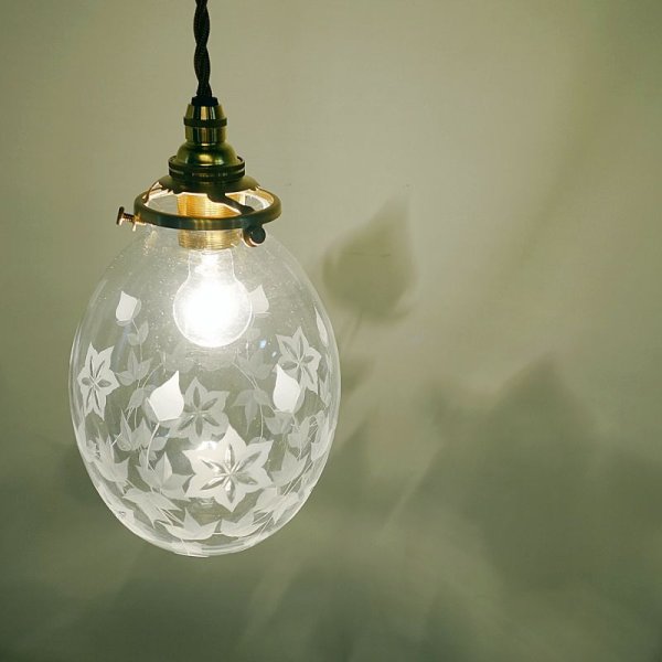 画像6: キキョウ切子タマゴ型ペンダントライト  (6)