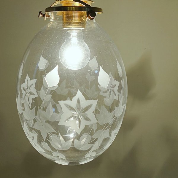 画像3: キキョウ切子タマゴ型ペンダントライト  (3)