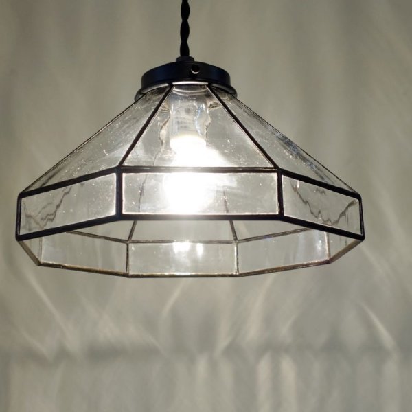 画像7: ステンドグラス ペンダントライト　パラソル　クリア (7)