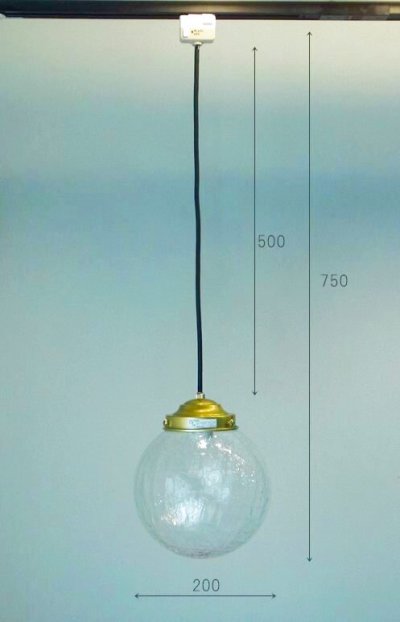 画像1: 限定品　バラ切子ペンダントライト　グリーン泡200mm