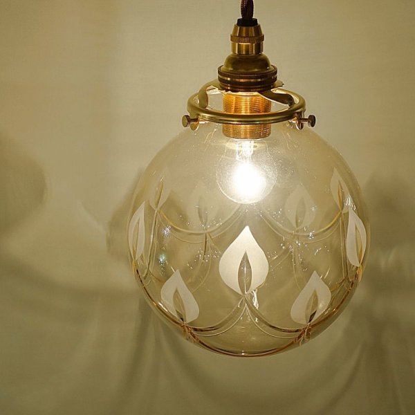 画像5: キャンドル切子A丸型138　アンバー (5)