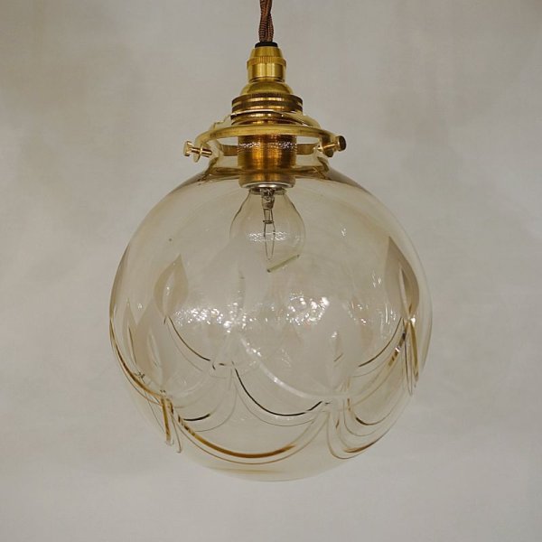 画像7: キャンドル切子A丸型138　アンバー (7)