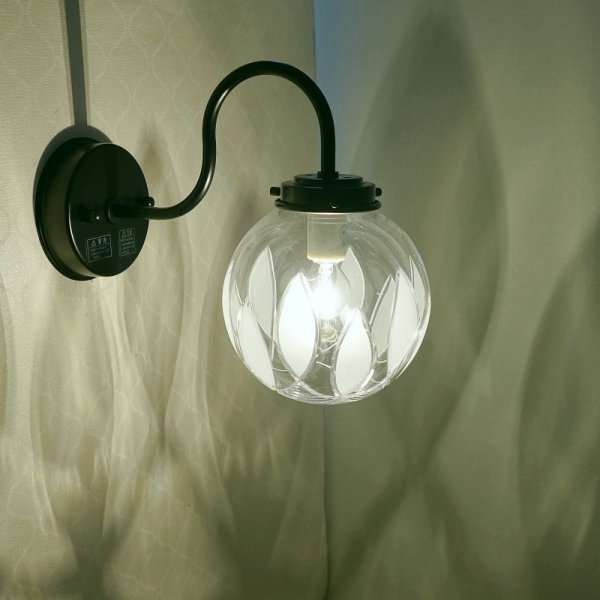 画像7: リーフ切子 138mm ブラケットライト (7)