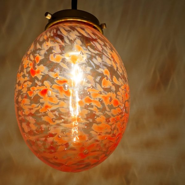 画像6: タマゴ型ペンダントライト　泡オレンジ　 (6)