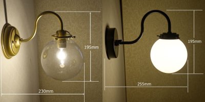 画像2: 丸型　ブラケットライト 138mm　ヒビクリア