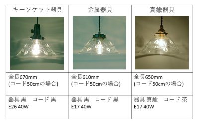 画像1: キャンドル切子Bペンダントライト9906　クリア