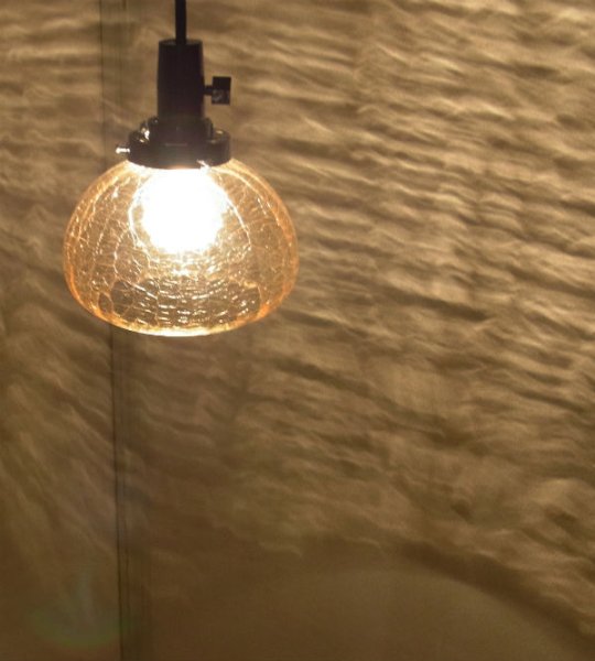 画像8: ボンボリ型　ペンダントライト　アンバーヒビ (8)